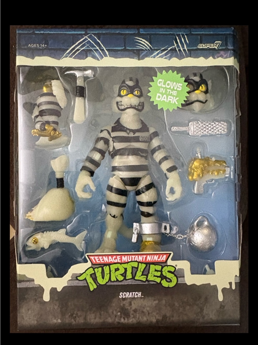 Teenage Mutant Ninja Turtles Scratch Cat Ultimates Glow In The Dark Figure NIB